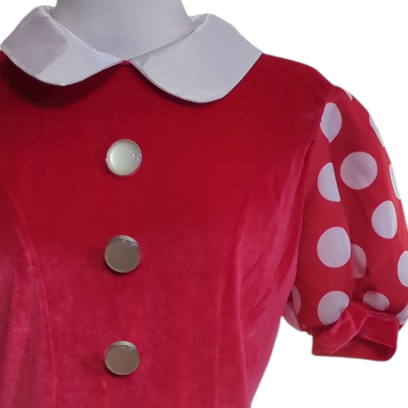 Minnie Mouse Red Polka Dot for bog Kids Costume size M - Picture 3 of 5